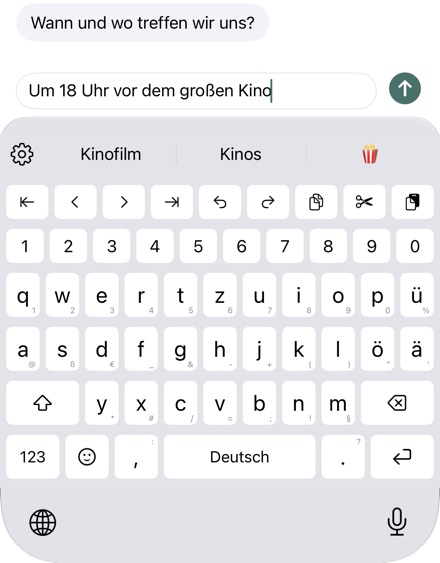 Tastatur mit Bearbeitungsleiste und Zahlenreihe.
